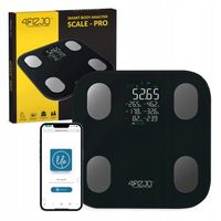 WAGA ŁAZIENKOWA ANALITYCZNA ELEKTRONICZNA POMIAR TŁUSZCZU BMI SZKLANA PRO