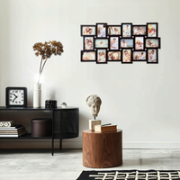 DUŻA RAMKA NA ZDJĘCIA 10x15 MULTI FOTO 18 ZDJĘĆ CZARNA KOLAŻ NA ŚCIANĘ 3D