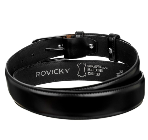Pasek czarny handmade Rovicky  czarny na Arena.pl
