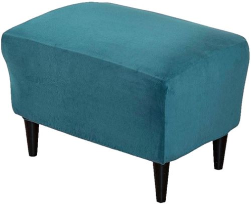 POKROWIEC NA PODNÓŻEK PUF ELASTYCZNY WELUR PREMIUM AKSAMIT TURKUSOWY na Arena.pl
