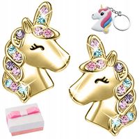 Srebrne kolczyki jednorożce dla dziewczynki srebro pozłacane sztyfty