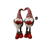 Czerwony Skrzat świąteczny regulowany teleskopowe nogi 57cm gnom krasnal