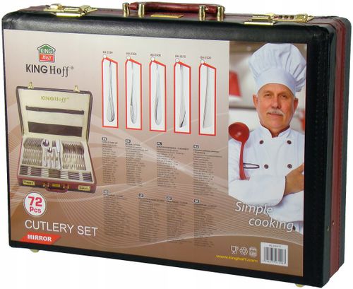 Sztućce w Walizce 72 ele 12 osób Połysk KINGHoff na Arena.pl
