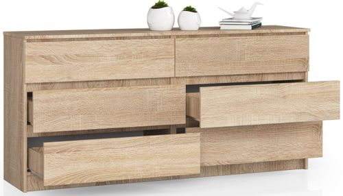 KOMODA K 160 cm 6 SZUFLAD DĄB SONOMA na Arena.pl