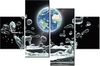 120CM 80CM ZEGAR 4 ELEM ŚWIATOWY PLUSK OBRAZ ŚCIENNY