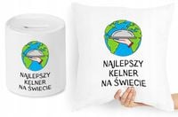 Dla Kelnera Zestaw Poduszka + Skarbonka Prezent Z Nadrukiem Ze Zdjęciem