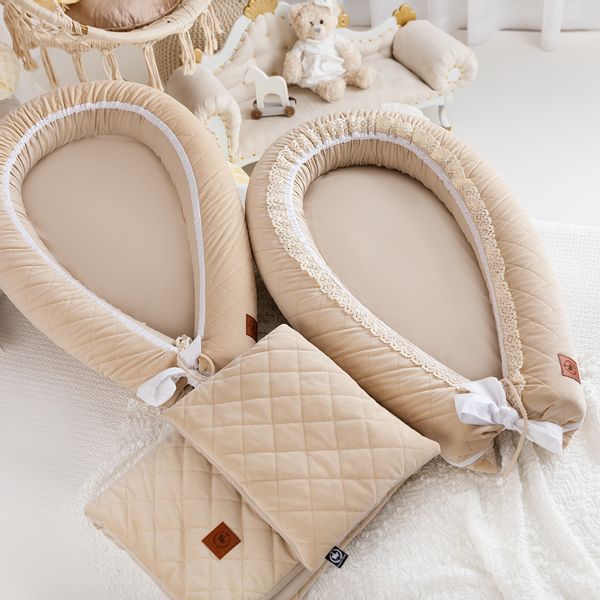 Kokon niemowlęcy kremowy VELVET SOFT zdjęcie 2