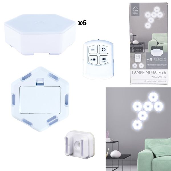 Zestaw 6 lampek ściennych Hexagonal 8,5x7,5cm zdjęcie 2