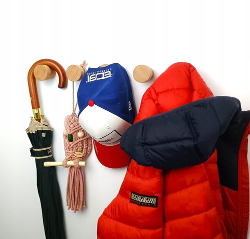 Drewniany Wieszak na Ścianę 5,5 cm Ubrania Ręczniki do Sauny Garderoby 45mm na Arena.pl