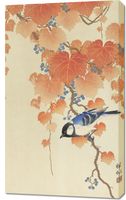 Obraz 60x100cm Great Tit on Branch, Koson Japoński Vintage do Salonu