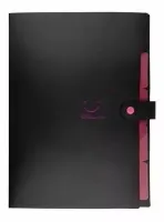 Teczka Plastikowa A4 Z 5 Przegródkami Czarna