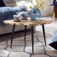 Stolik kawowy aluminiowy złoty drzewo stoliczek ozdobny