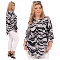 LUŹNA KOSZULA DUŻE ROZMIARY BAWEŁNIANA ELEGANCKA ASYMETRYCZNA ROZPINANA