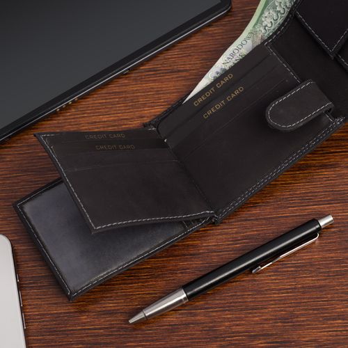 portfel męski mały wild tiger - czarny na Arena.pl