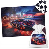 PUZZLE TRADYCYJNE - AUTA SUPER SAMOCHODY PLAŻA MIASTO NOC - 24 el