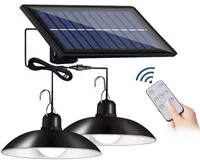 Podwójny żyrandol solarny lampa wisząca 2x1,8W 140lm z pilotem