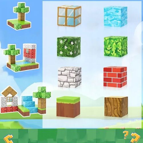 3D MAGNETYCZNY KLOCKI ZABAWKA MINECRAFT LEŚNY MONTESSORI 100 STZ na Arena.pl