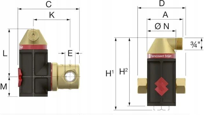 Separator powietrza Flamcovent Smart 1" 30003 zdjęcie 4