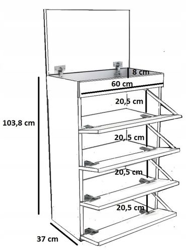 Szafka na buty FIGARO czarna 60cm regał obuwie garderoba schowek na na Arena.pl