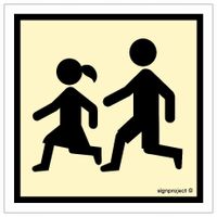 Uwaga! Dzieci - Sztywna Tablica Ostrzegawcza Pcv 30 X 30 Cm, Pn - Płyt