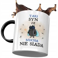 Kubek Czarny Dla Syna Na Dzień Dziecka Prezent Z Nadrukiem Ze Zdjęciem