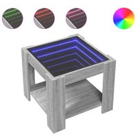 Stolik kawowy z LED, szary dąb sonoma, 53x53x45 cm