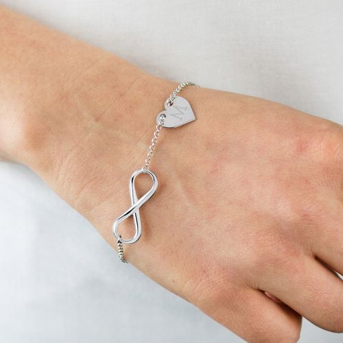 Srebrna bransoletka INFINITY ROCZNICA serce GRAWER na Arena.pl