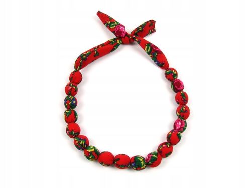 KORALE materiałowe góralskie czerwone KOMPLET na Arena.pl