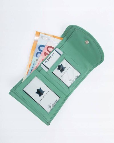 elegancki, mały portfel damski na zatrzask ze skóry naturalnej - rovicky na Arena.pl