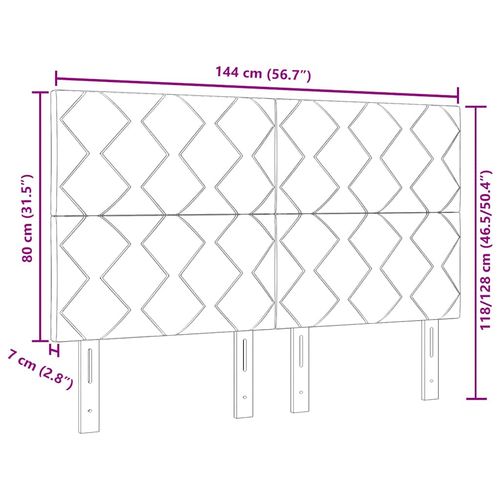 Zagłówek Ze LED Lights Z zagłówkiem Jasnoszary 144 cm tkanina na Arena.pl