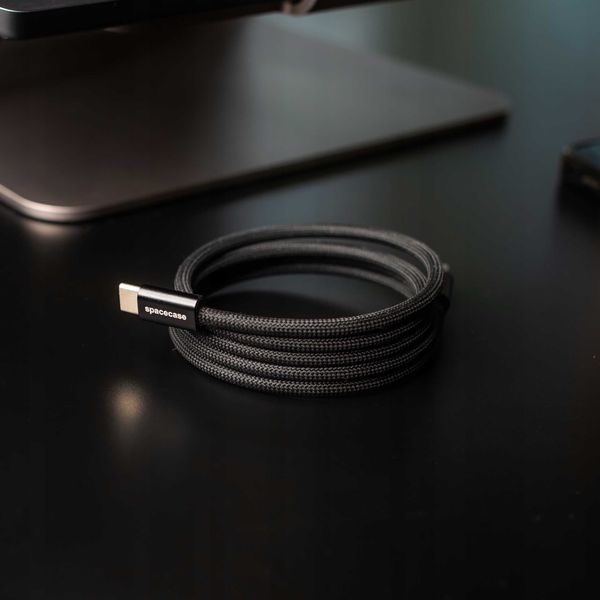 Spacecase Usb-A To Usb-C Magnetic Cable 1M 32W Cl07 Black zdjęcie 2