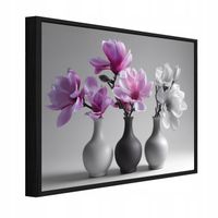 Obraz W Ramie Na Płótnie Do Sypialni Salonu Kwiaty w wazonie 60x40