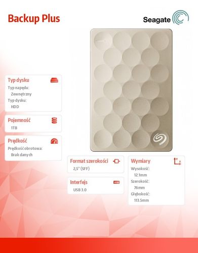 Seagate Backup Plus 1TB 2,5''USB3.0 STEH1000201 na Arena.pl
