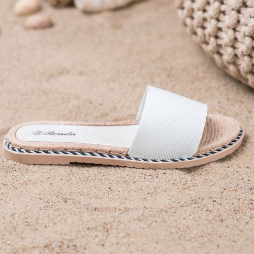 Tekstylne Białe Klapki r.39 na Arena.pl