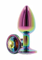 toyjoy twilight booty jewel small aluminiowy z tęczowym kryształem