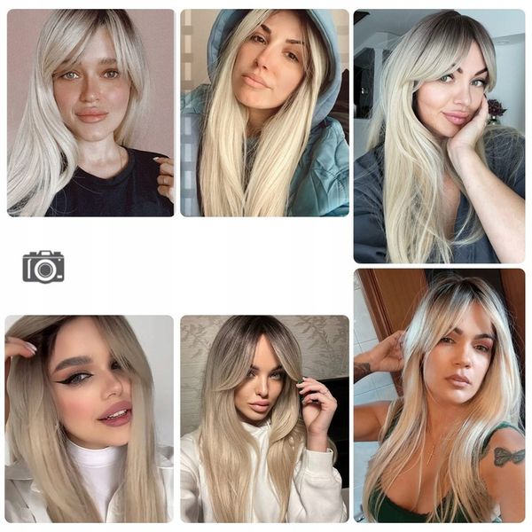 Peruka Blond Ombre Długa Naturalny zdjęcie 6