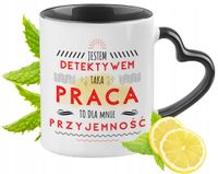 Dla Detektywa Kubek Czarny Z Uszkiem W Kształcie Serca Na Prezent