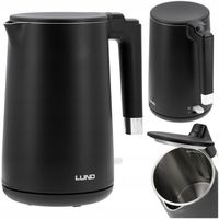 CZAJNIK ELEKTRYCZNY LUND 2200W 1,5L CZARNY PODWÓJNE ŚCIANKI