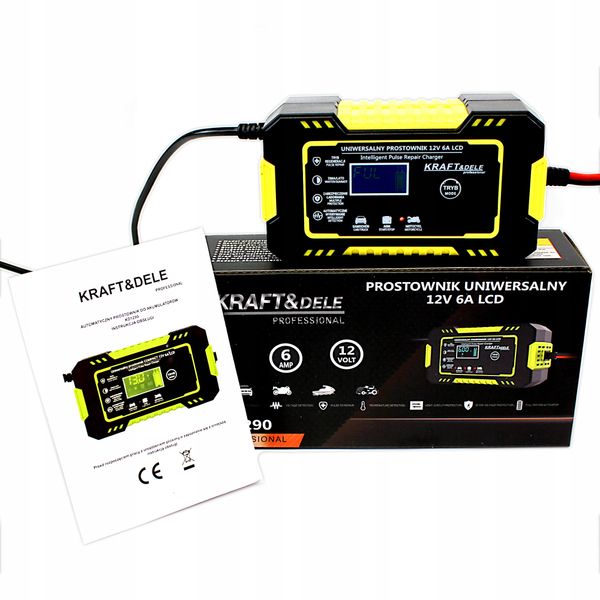 Inteligentny prostownik akumulatorowy LCD 12V / 6A zdjęcie 4