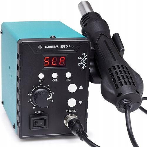 STACJA LUTOWNICZA HOT AIR GORĄCE POWIETRZE TECHREBAL 858D PRO 700W na Arena.pl