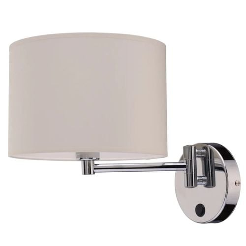 Klasyczny kinkiet do sypialni Hotel 8980 lampa ścienna chrom ecru na Arena.pl