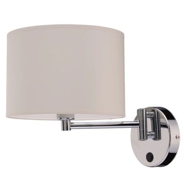 Klasyczny kinkiet do sypialni Hotel 8980 lampa ścienna chrom ecru zdjęcie 2