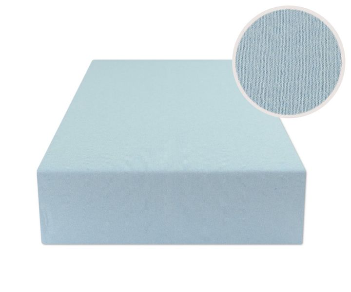 Prześcieradło Z Gumką 120X200 Jersey Jasny Niebieski zdjęcie 1