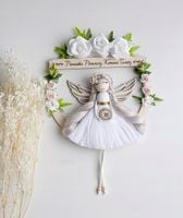 Anioł stróż 3D makrama dowolny napis grawer GRATIS Komunia Chrzest Urodziny