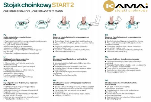 Stojak choinkowy Kamai START 2 do drzewka 2,5 m. na Arena.pl