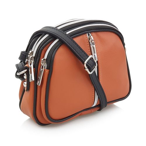 VERA PELLE torebka damska skórzana listonoszka 3 komorowa V463 niebieska na Arena.pl