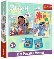 TREFL 93585 Puzzle 2w1 + MEMOS Wesoły dzień Lilo Stitch