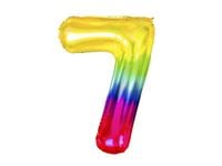 Balon foliowy „cyfra 7”, tęczowa, 100 cm [balon na hel]