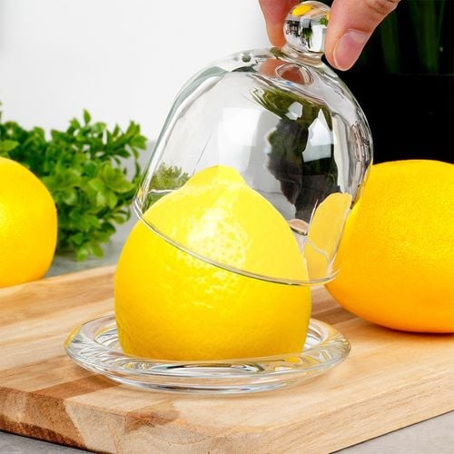 Pojemnik na Cytrynę Szklany z Pokrywką do Przechowywania Podawania Cytryny na Arena.pl