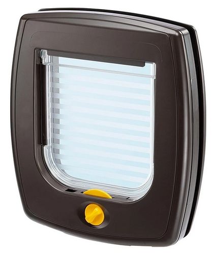 Brązowe drzwiczki z systemem blokowania dla kotów i małych psów - Swing 3 na Arena.pl